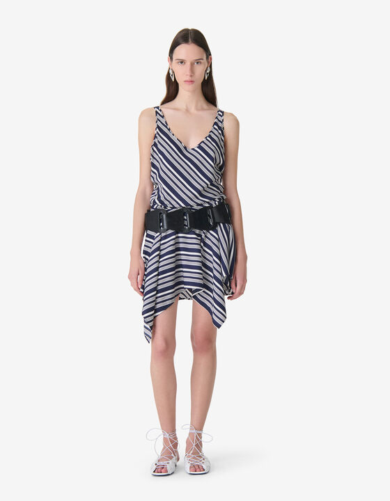 ASYMMETRICAL STRIPED DRESS