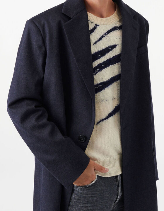 MANTEAU LONG &Agrave; RAYURES