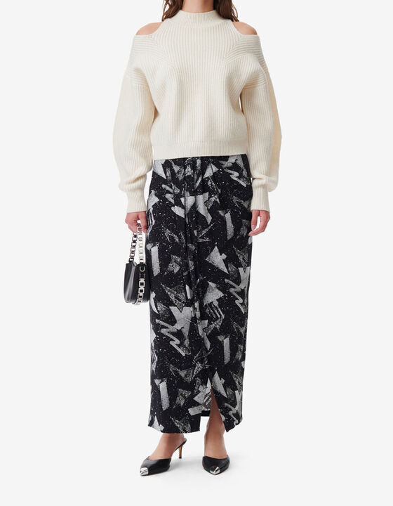 HIGH-NECK SWEATER WITH CUT-OUTS