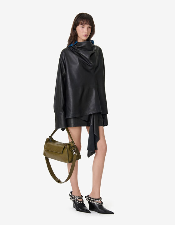 LONG-SLEEVED LEATHER TOP