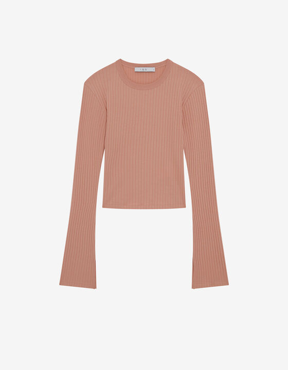 ERSILIA ROUND NECK RIBBED T-SHIRT