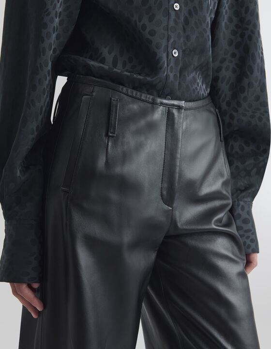 PANTALON LARGE EN CUIR