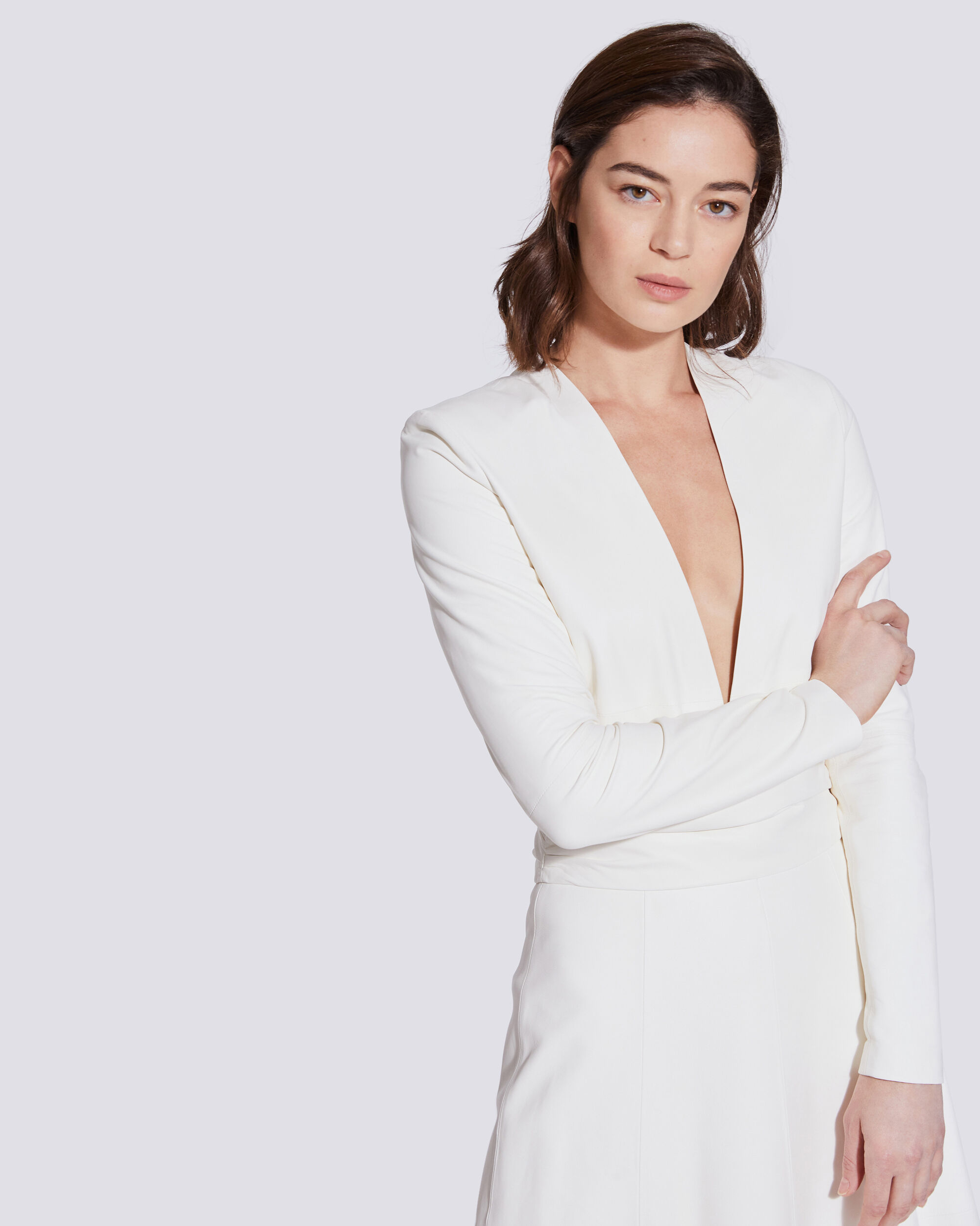 plunging v neck top