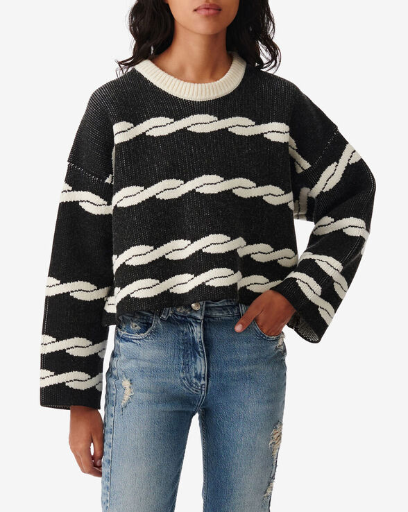 PULL JACQUARD COL ROND WAHIB