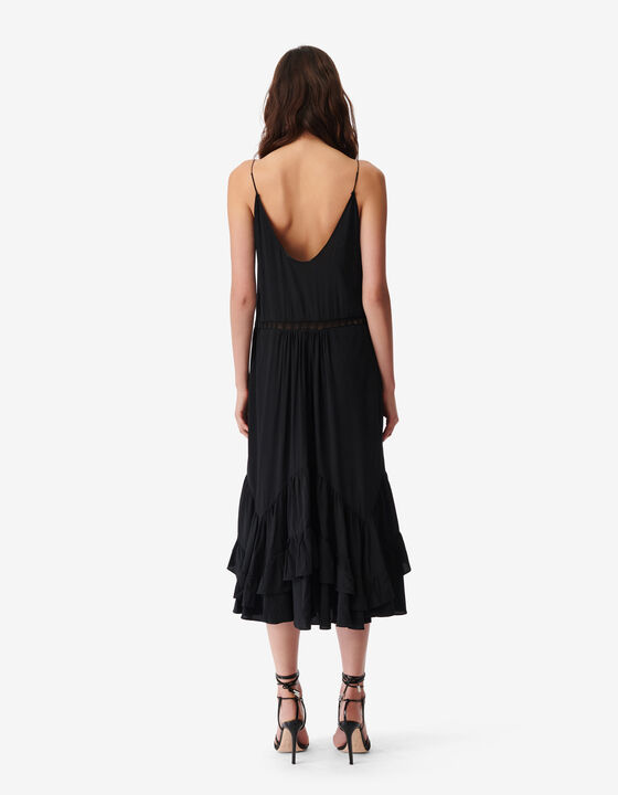 LONG DRESS WITH BEADED EMBROIDERY