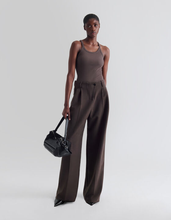 WIDE-LEG PLEATED TROUSERS