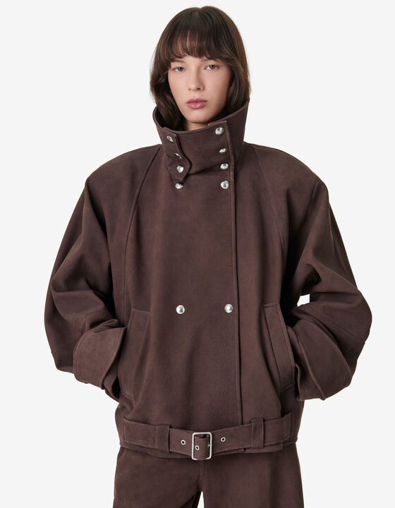 SHORT NUBUCK TRENCH COAT