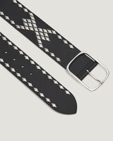 RHEA SILVER STUDDED LEATHER BELT image number null
