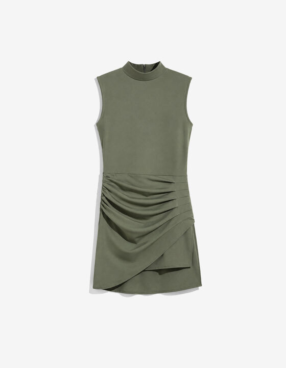 SHORT DRESS WITH A HIGH NECKLINE