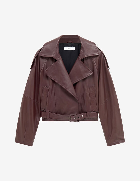 LEATHER BELTED JACKET