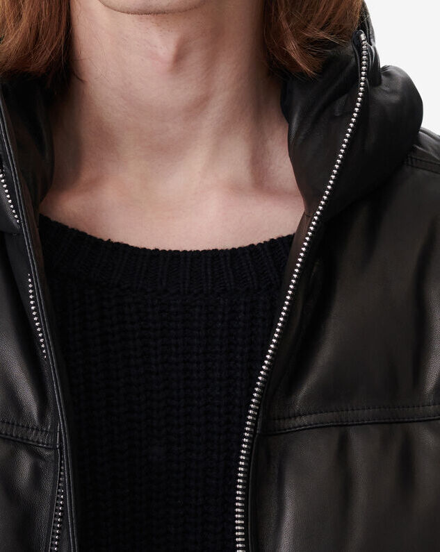 ジャケット・アウター  FLASH leather down jacket archive IRO ARCHIVES | HOODED LEATHER DOWN JACKET