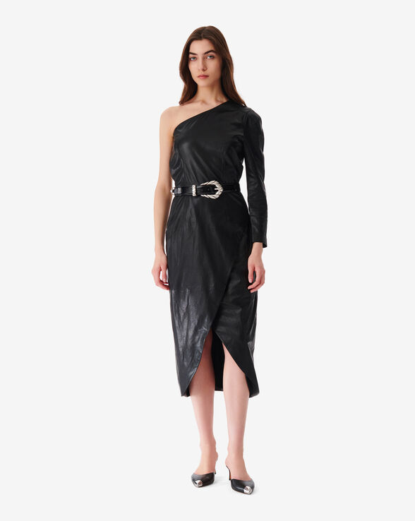 NAVAE ASYMMETRICAL LEATHER DRESS