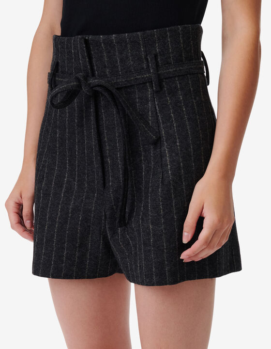 SHORT CEINTUR&Eacute; &Agrave; RAYURES
