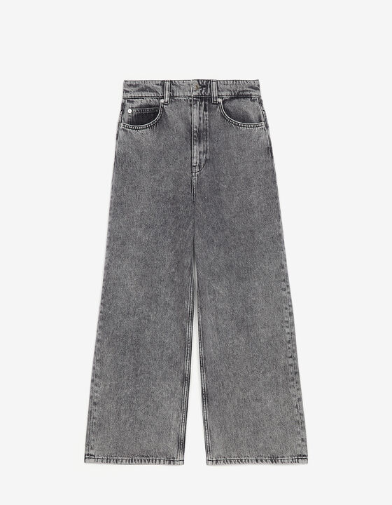 HIGH-WAISTED FADED JEANS