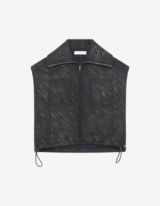 ZEBRA SLEEVELESS PATTERNED JACKET