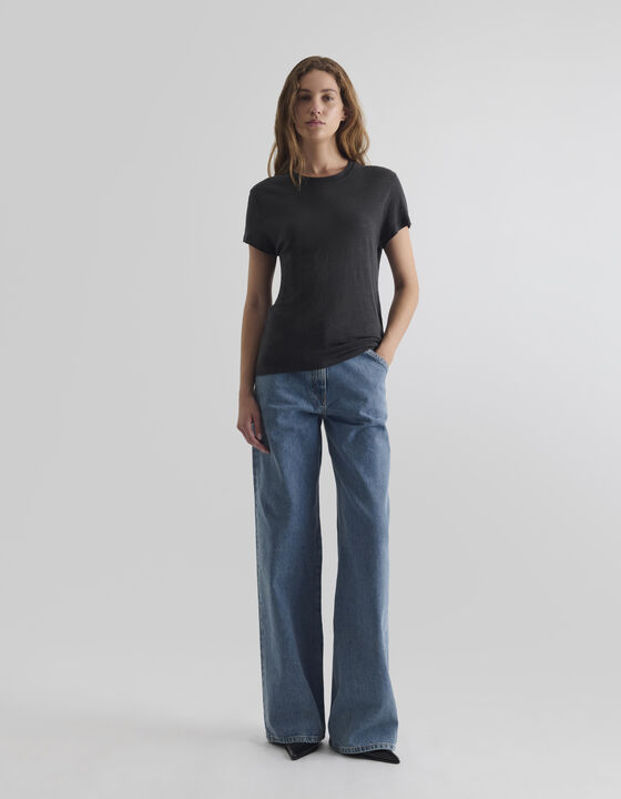 T-SHIRT EN LIN COL ROND