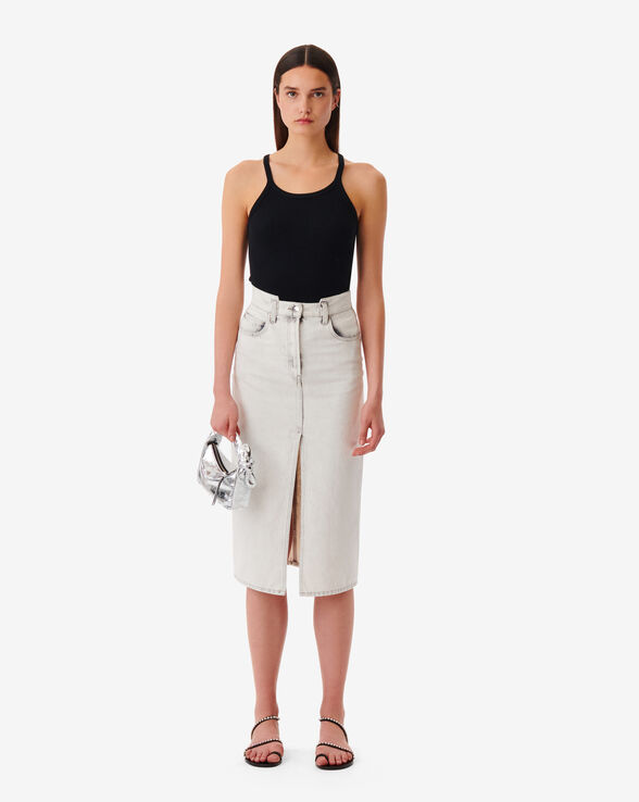MILITA DENIM MIDI SKIRT
