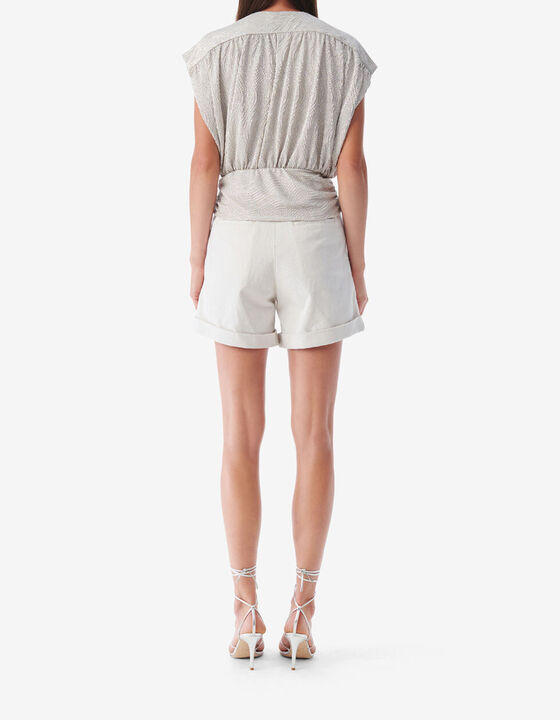 V-NECK LUREX JERSEY TOP