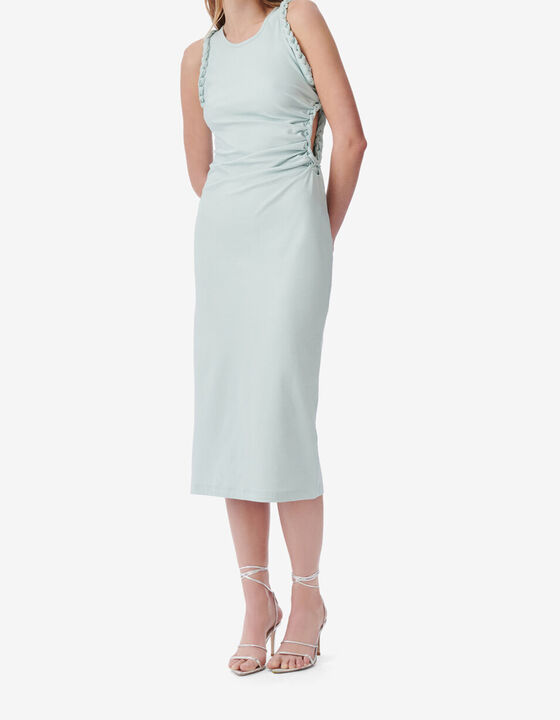 CUT-OUT JERSEY MIDI DRESS
