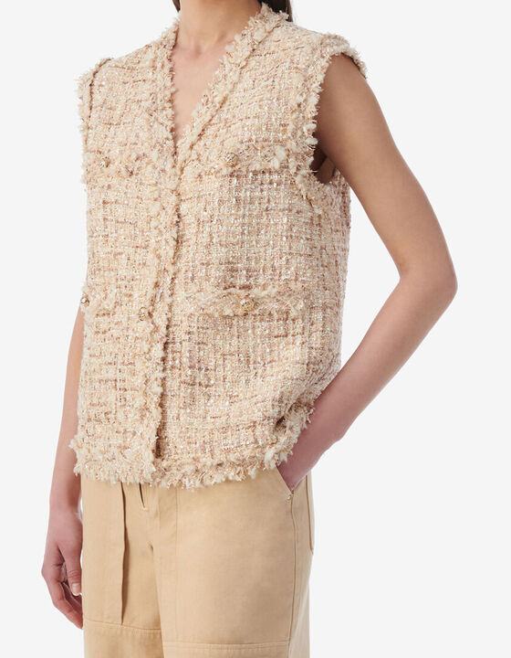 VESTE SANS MANCHES EN TWEED