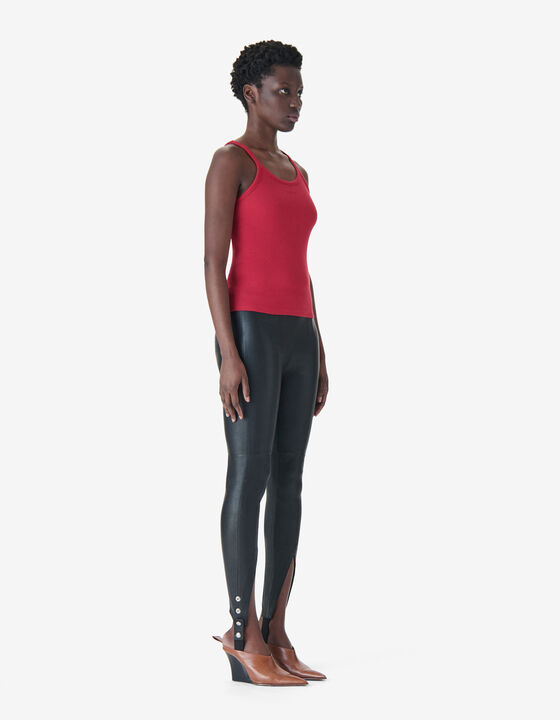 LEATHER TAPERED LEGGINGS