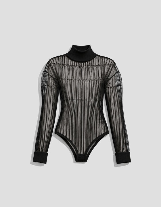 FITTED SHEER KNIT BODYSUIT