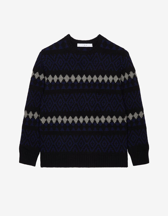 ROUND-NECK JACQUARD SWEATER