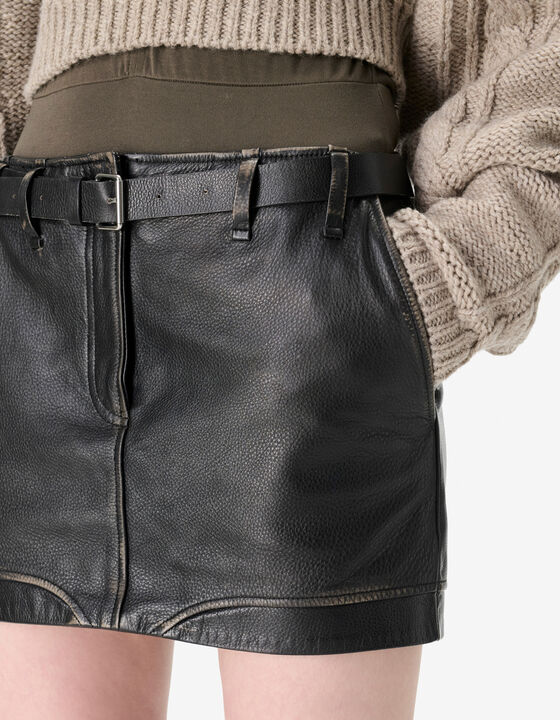 LEATHER MINI SKIRT
