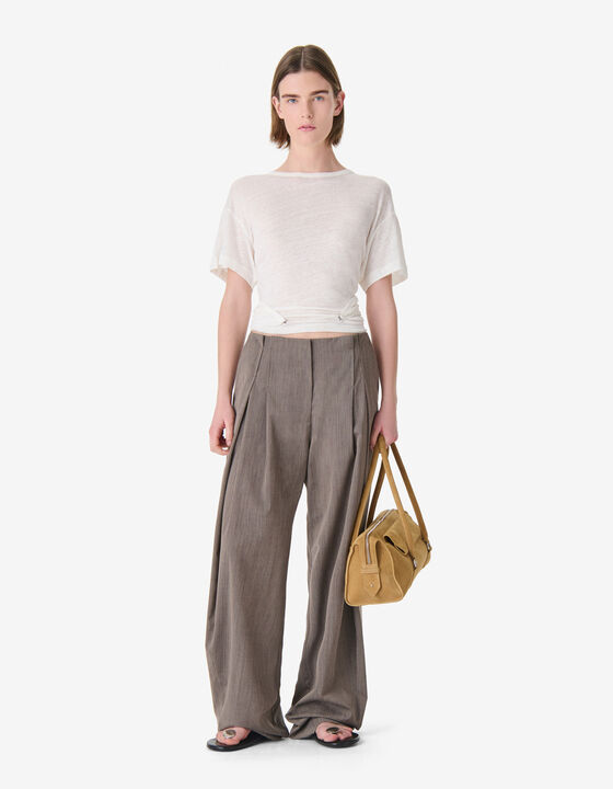 OPEN-BACK LINEN T-SHIRT