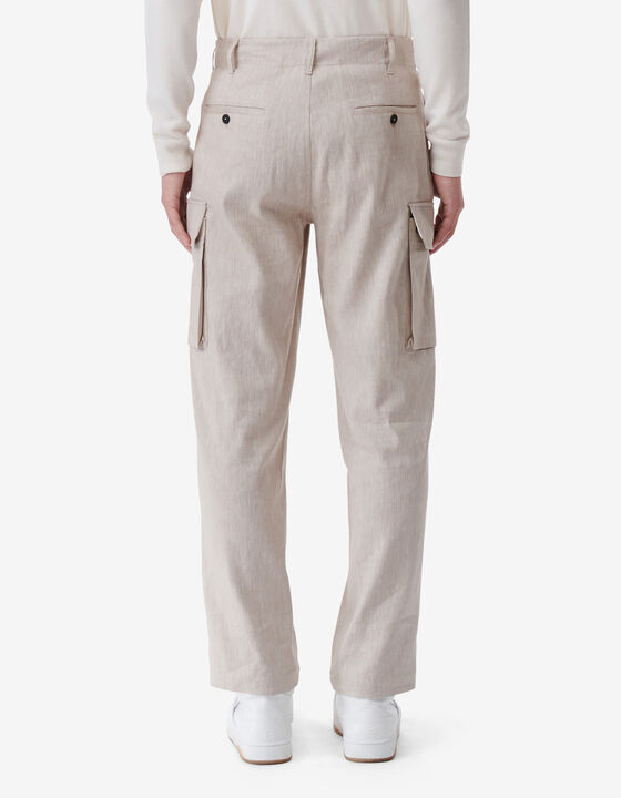 LINEN-BLEND CARGO PANTS