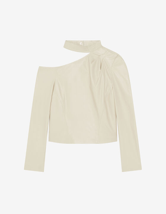 ASYMMETRIC LEATHER TOP