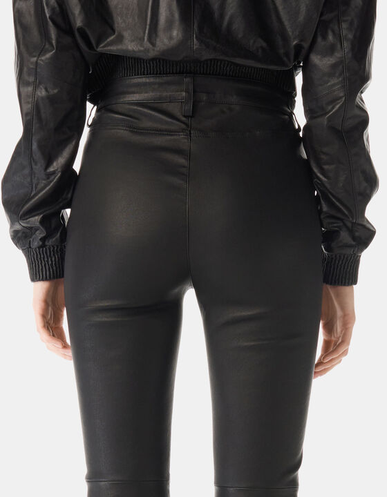 SLIM-FIT LEATHER PANTS