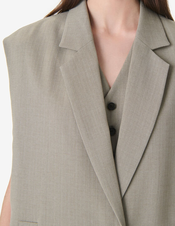 SLEEVELESS TAILORED JACKET