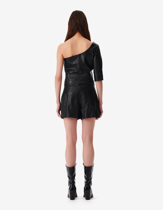 ASYMMETRICAL LEATHER TOP