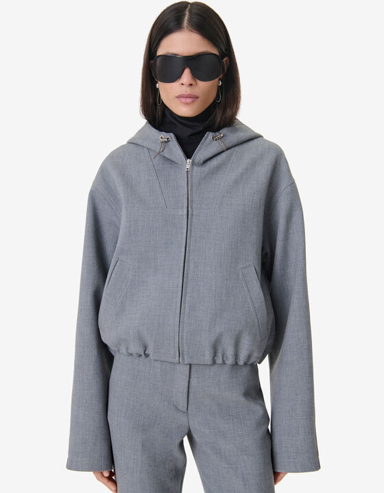 HOODED CROPPED JACKET