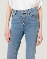 NEVY CROPPED BUTTON SKINNY JEANS  image number null