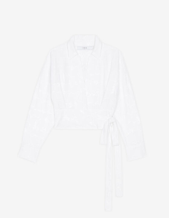 ZAZOU CROSSOVER TOP WITH CLASSIC COLLAR