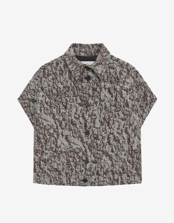 SLEEVELESS TWEED OVERSHIRT