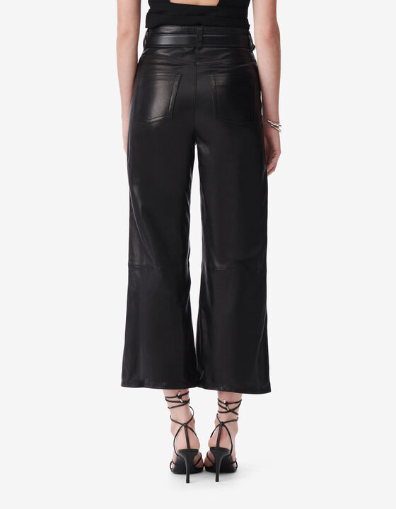 WIDE LEATHER PANTS