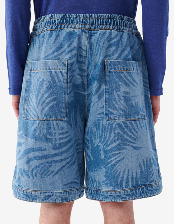 SHORT EN JEAN &Agrave; MOTIF
