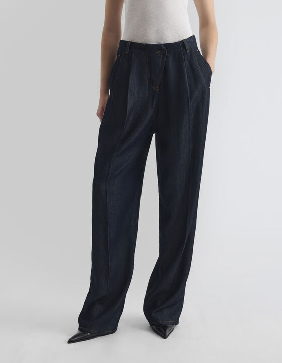 WIDE-LEG PLEATED TROUSERS