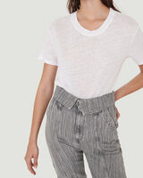 LUCIANA CREW NECK LINEN T SHIRT image number null