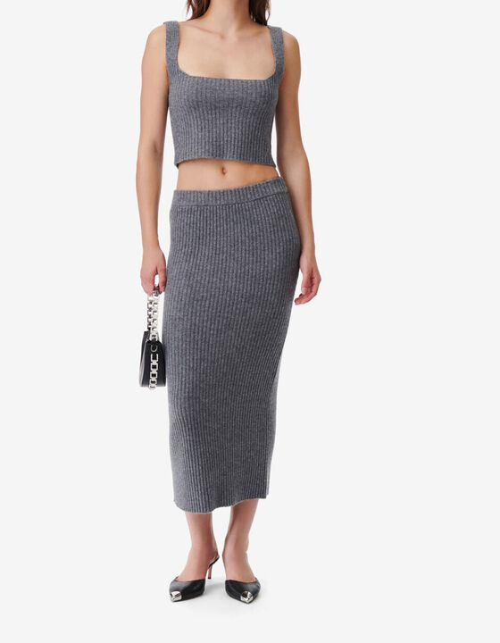 RIBBED SQUARE NECK TOP