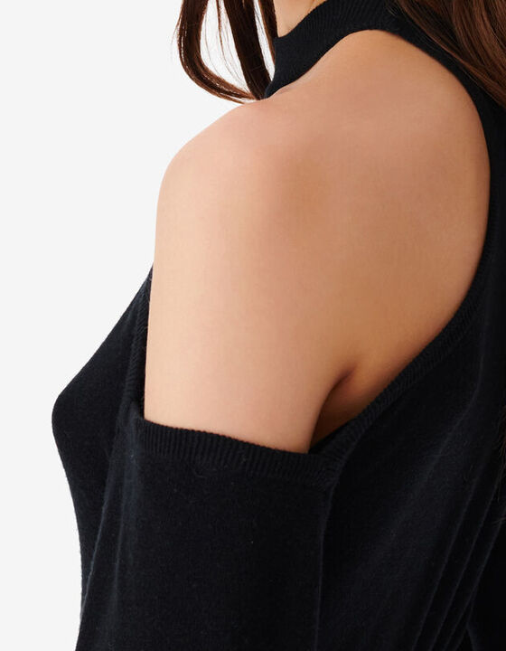 ASYMMETRICAL CUT-OUT SWEATER