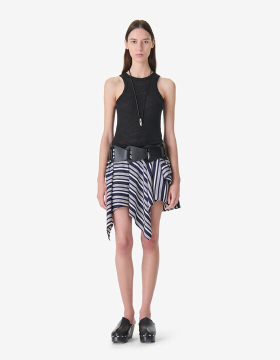 ASYMMETRICAL STRIPED SKIRT
