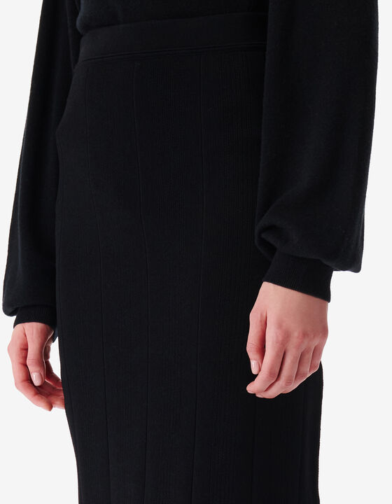 RIBBED JERSEY MIDI SKIRT
