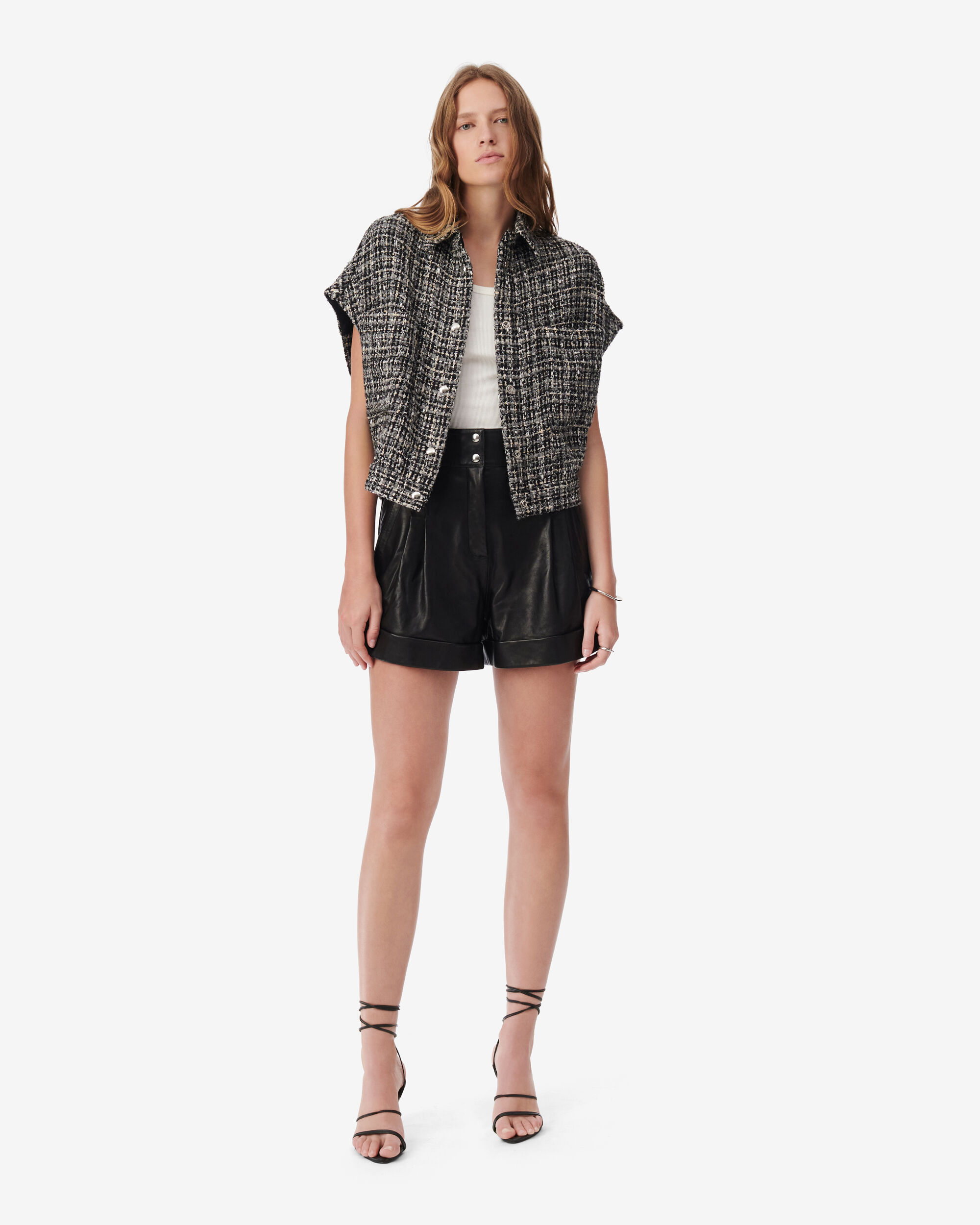 Sleeveless tweed jacket hotsell