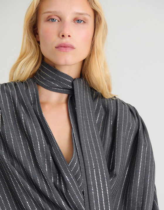 SEQUIN WRAP TOP