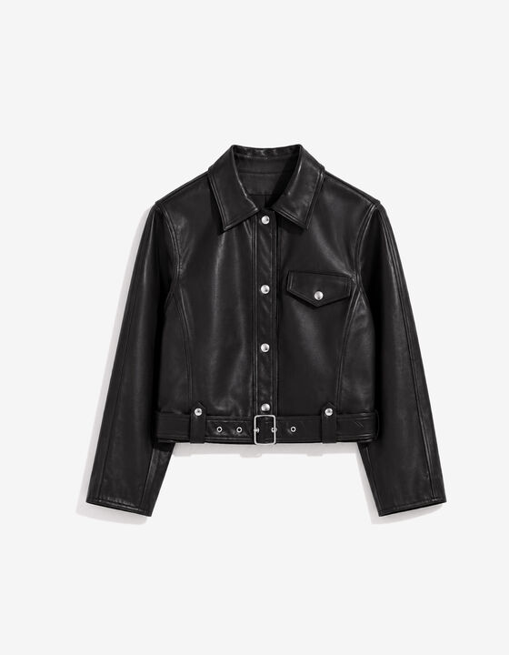 VESTE BOXY EN CUIR