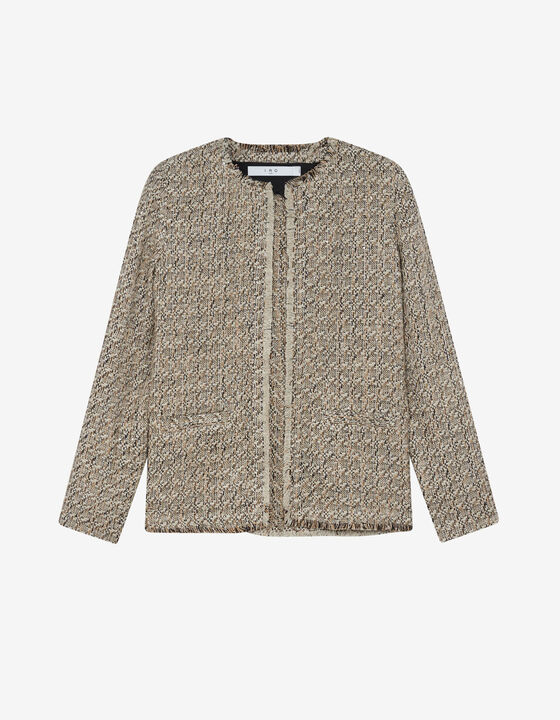 ROUND-NECK TWEED JACKET